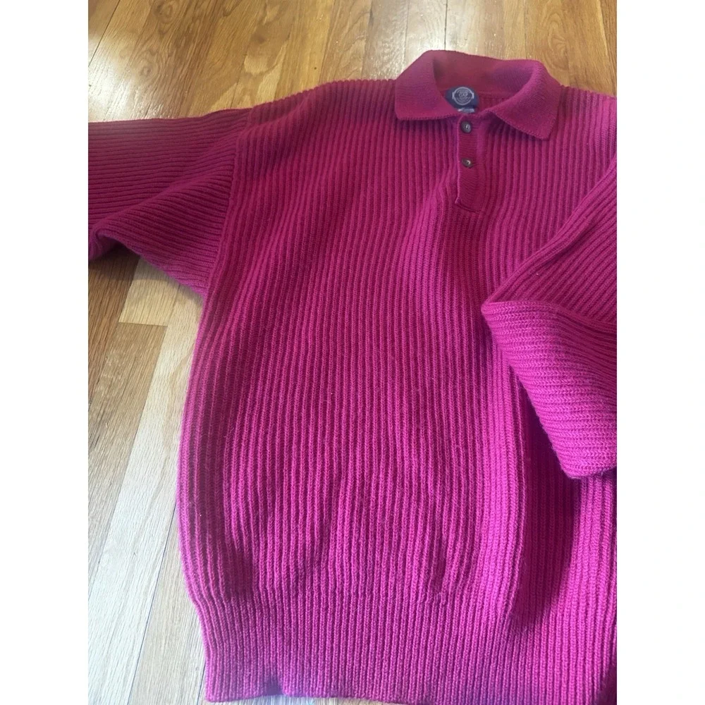 Vintage Gap Men's Collared Wool Red Sweater Pullover Buttons XL 80s/90s‎